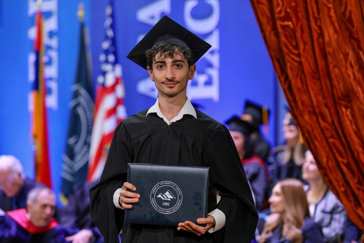 Narek on the American University of Armenia campus